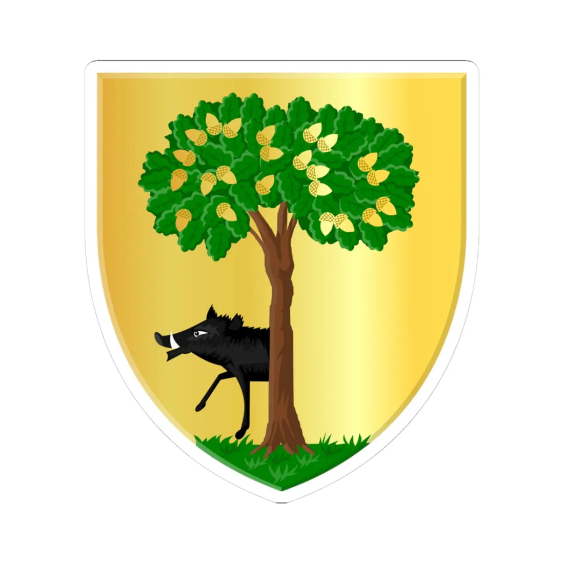 Habay wapen (Belgium) (Coat of Arms) STICKER Vinyl Kiss-Cut Decal 3 Inch White - The Sticker Space