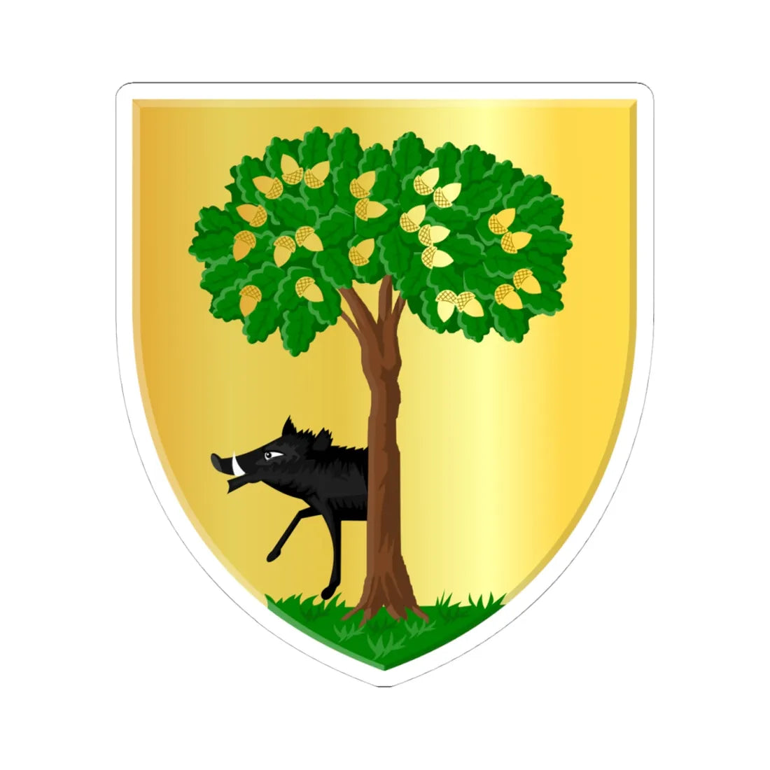 Habay wapen (Belgium) (Coat of Arms) STICKER Vinyl Kiss-Cut Decal 4 Inch White - The Sticker Space
