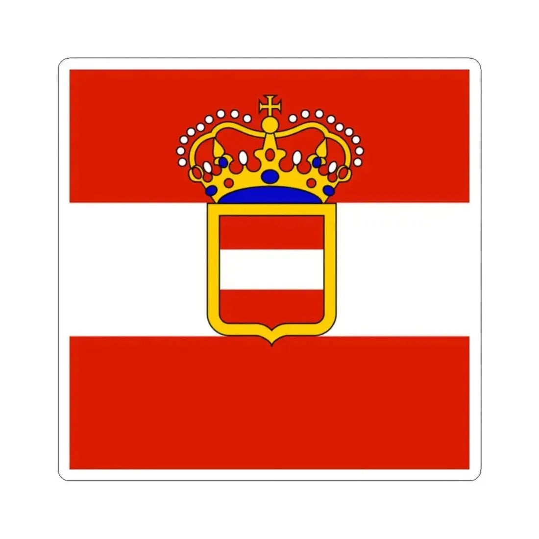 Habsburg Admirals Flag 1828 (Austria) STICKER Vinyl Kiss-Cut Decal 2 Inch White - The Sticker Space