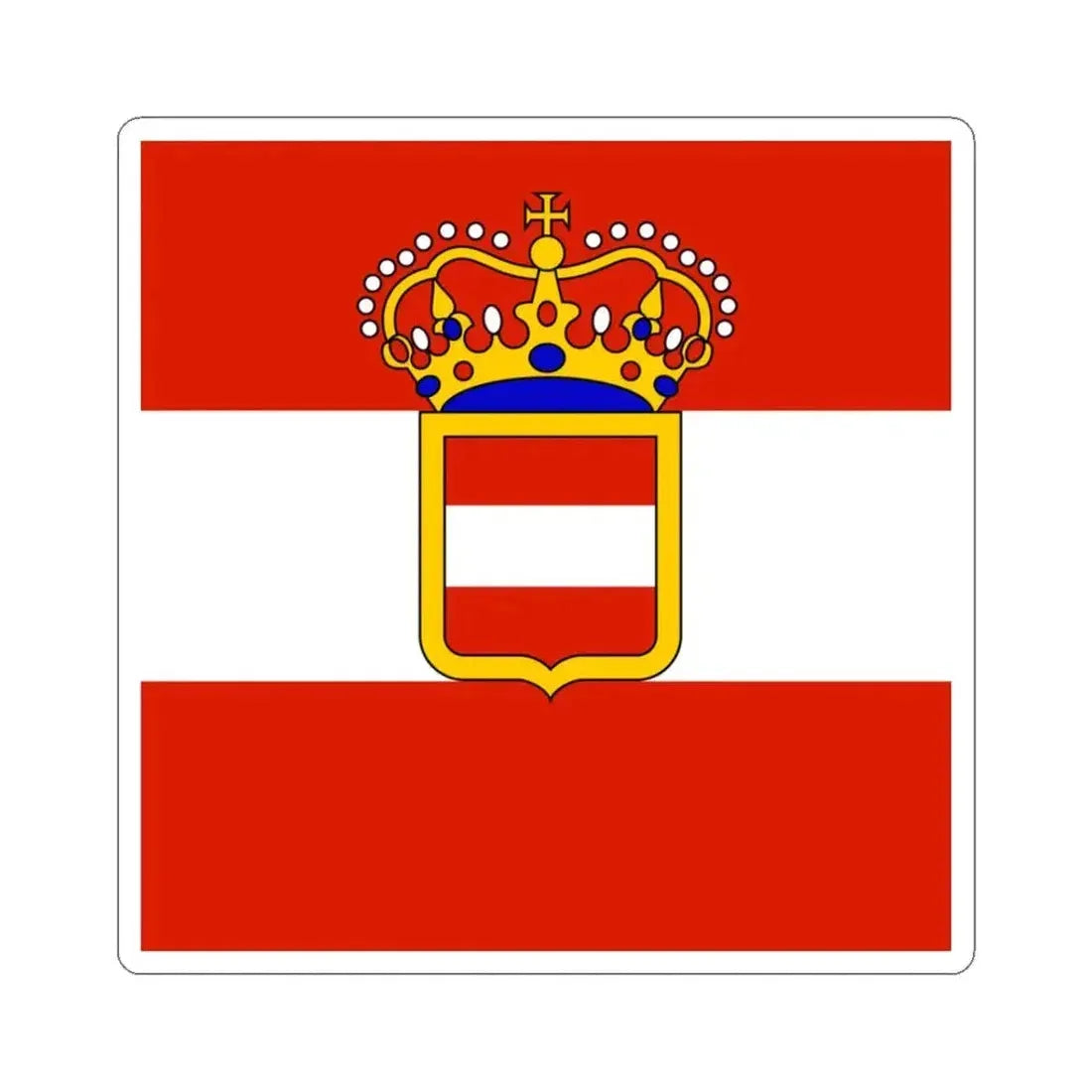 Habsburg Admirals Flag 1828 (Austria) STICKER Vinyl Kiss-Cut Decal 3 Inch White - The Sticker Space