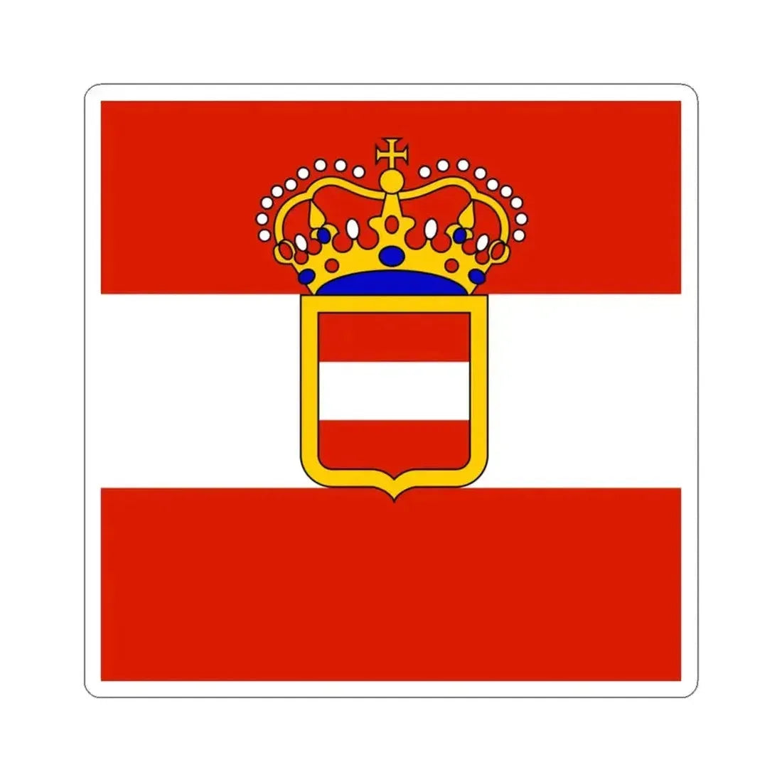Habsburg Admirals Flag 1828 (Austria) STICKER Vinyl Kiss-Cut Decal 4 Inch White - The Sticker Space