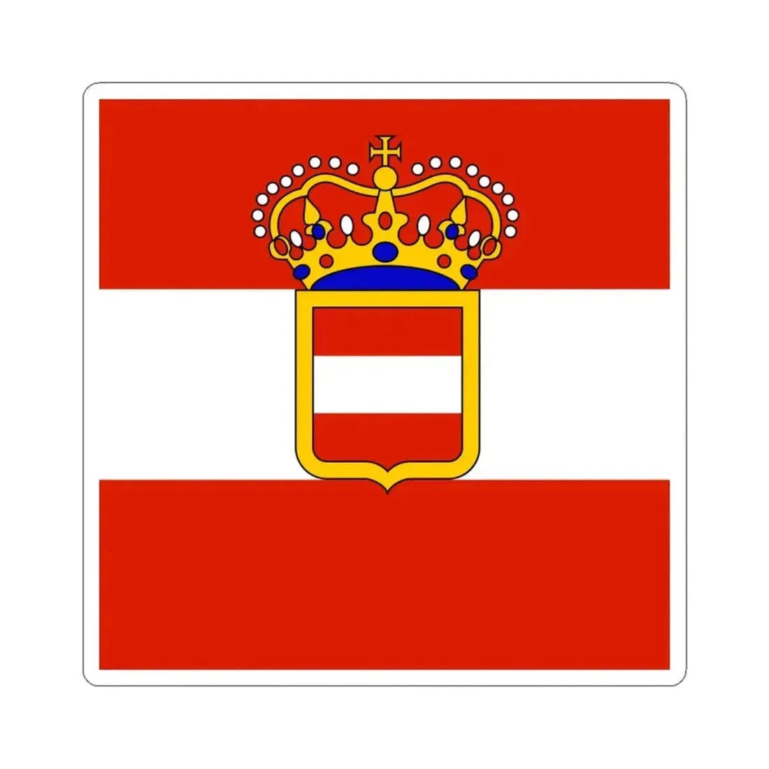 Habsburg Admirals Flag 1828 (Austria) STICKER Vinyl Kiss-Cut Decal 6 Inch White - The Sticker Space
