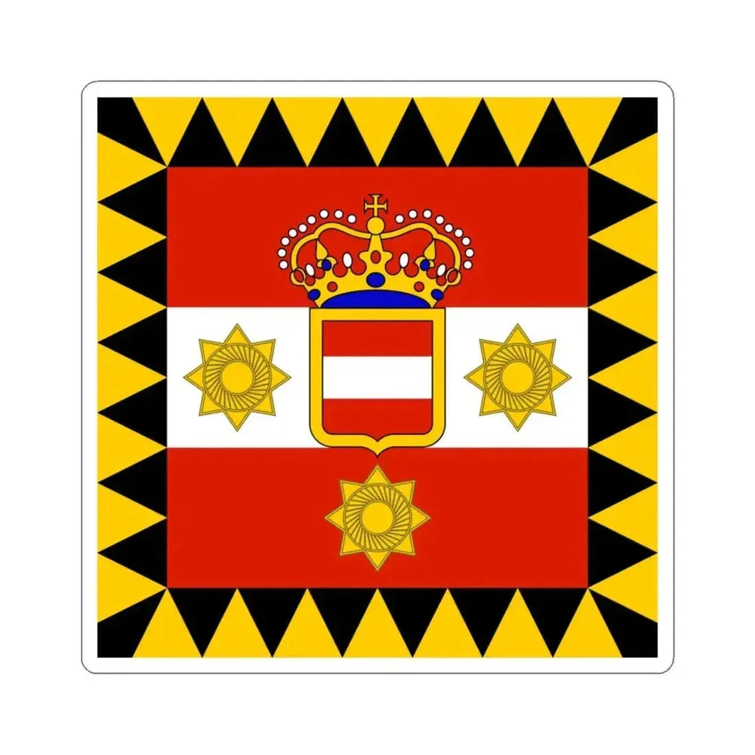 Habsburg Admirals Flag (Austria) STICKER Vinyl Kiss-Cut Decal 4 Inch White - The Sticker Space
