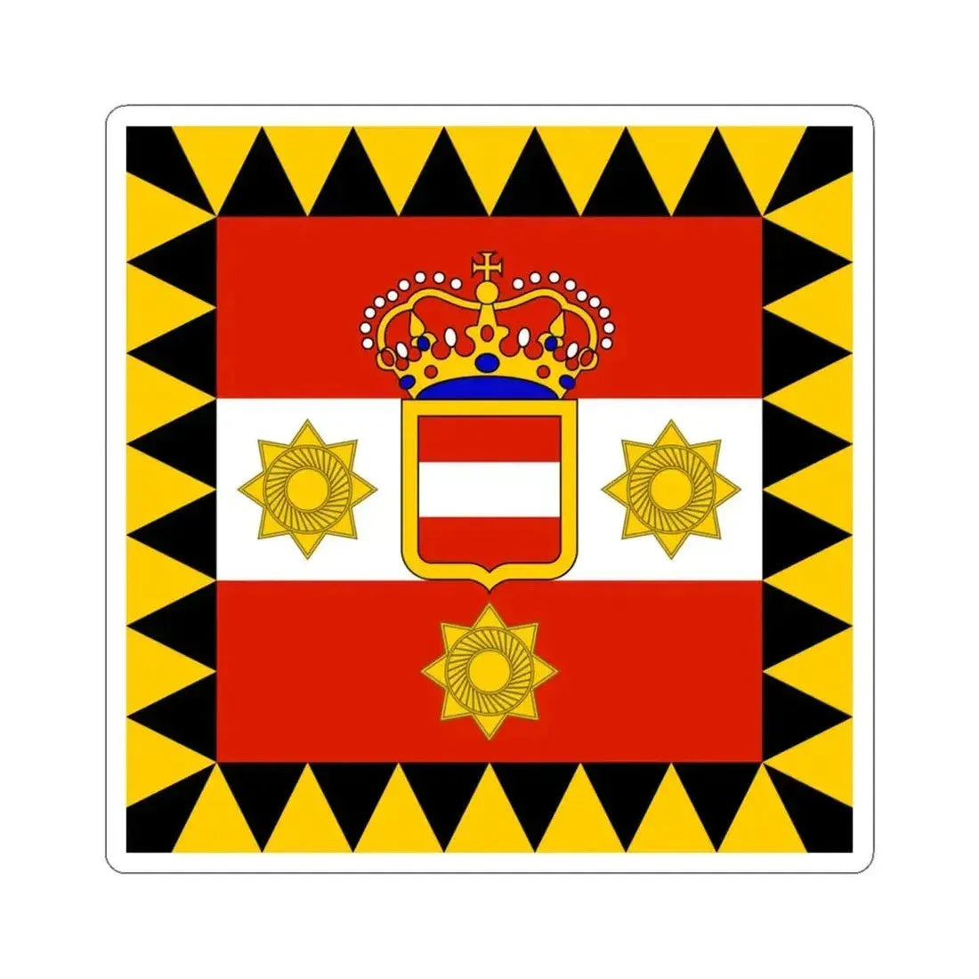 Habsburg Admirals Flag (Austria) STICKER Vinyl Kiss-Cut Decal 6 Inch White - The Sticker Space