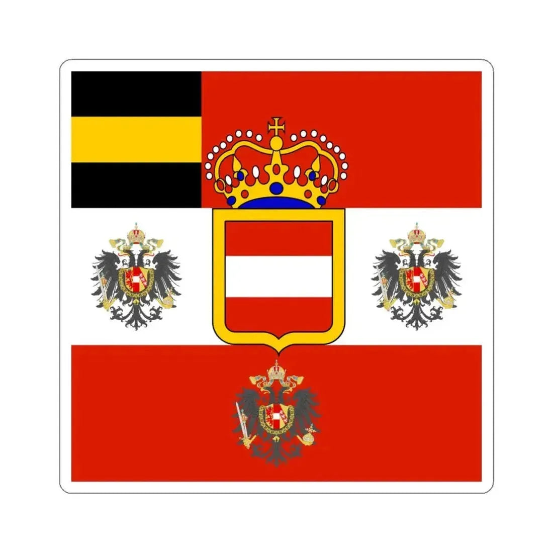 Habsburg Field Marshals Flag (Austria) STICKER Vinyl Kiss-Cut Decal 4 Inch White - The Sticker Space