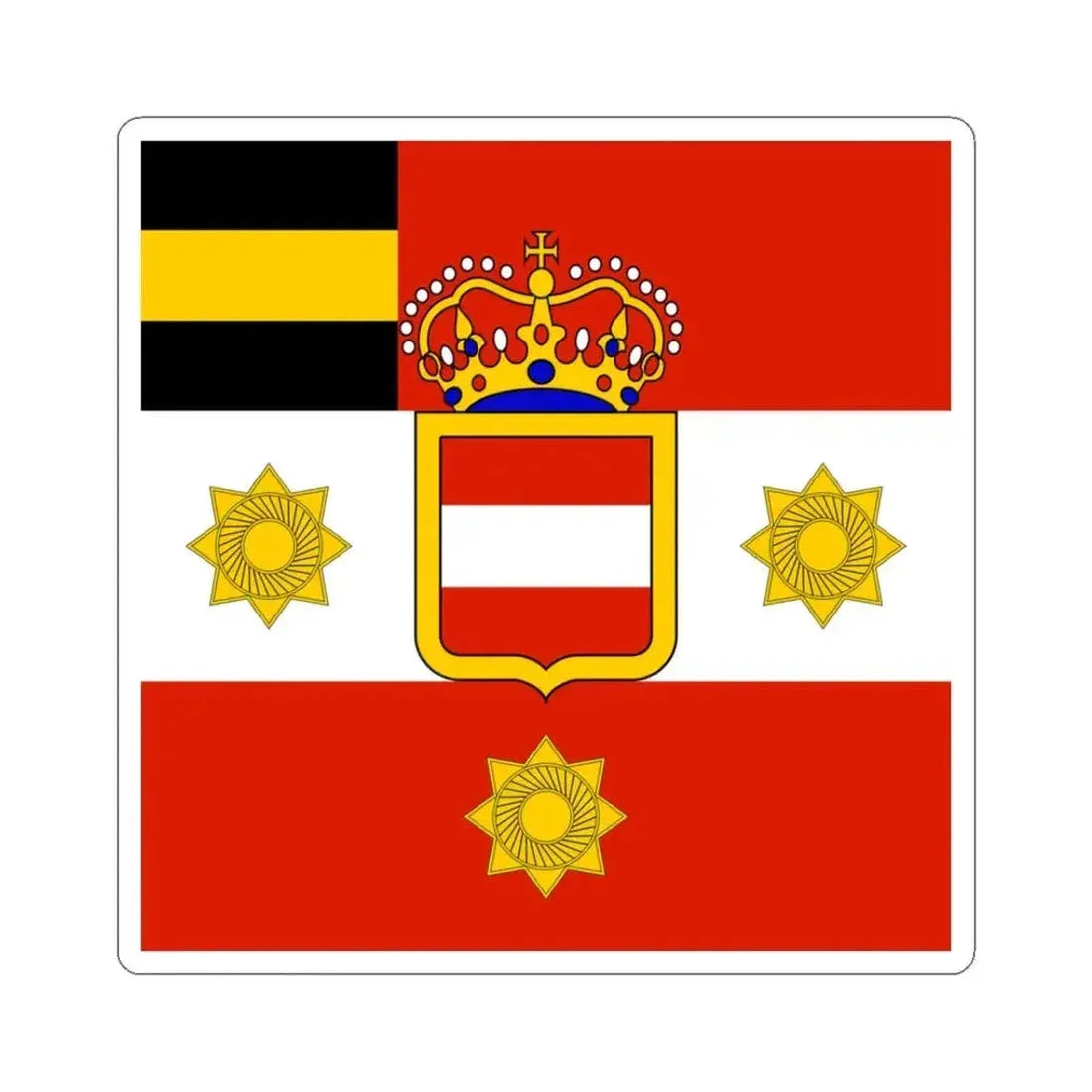Habsburg Generals Flag (Austria) STICKER Vinyl Kiss-Cut Decal 3 Inch White - The Sticker Space