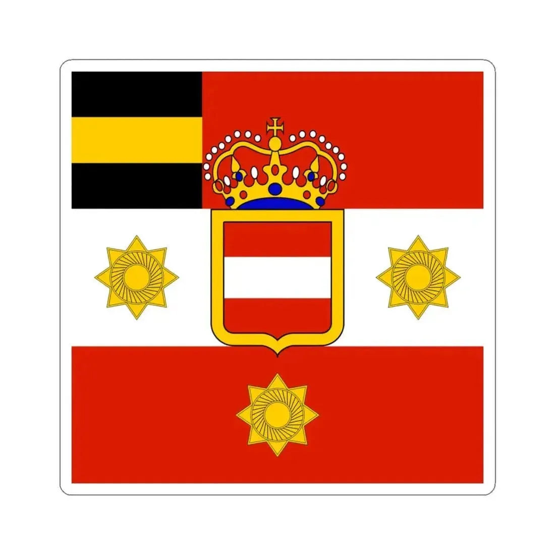 Habsburg Generals Flag (Austria) STICKER Vinyl Kiss-Cut Decal 4 Inch White - The Sticker Space