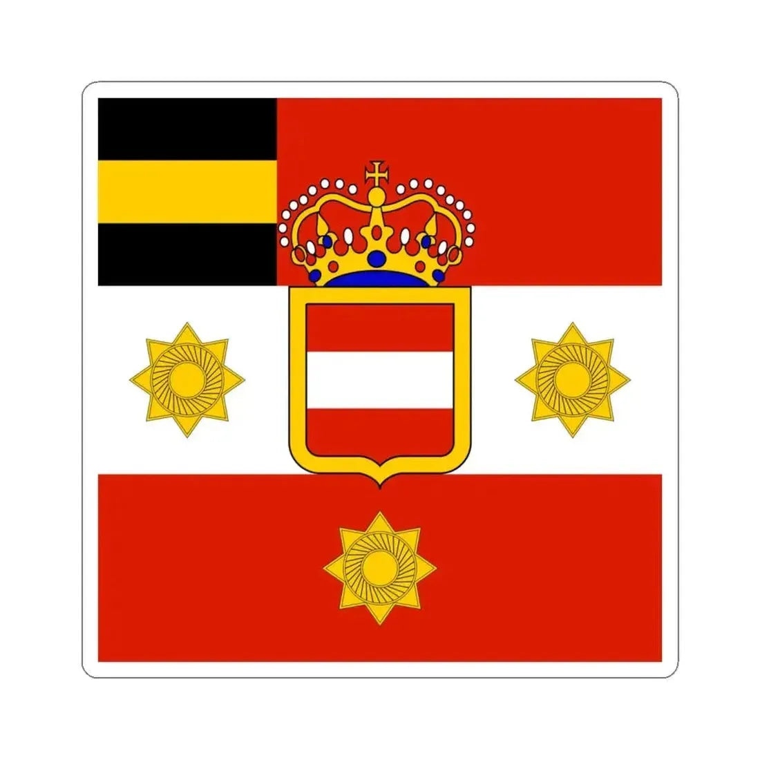 Habsburg Generals Flag (Austria) STICKER Vinyl Kiss-Cut Decal 6 Inch White - The Sticker Space