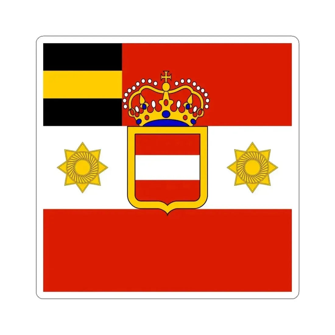 Habsburg Lieutenant Field Marshals Flag (Austria) STICKER Vinyl Kiss-Cut Decal 6 Inch White - The Sticker Space