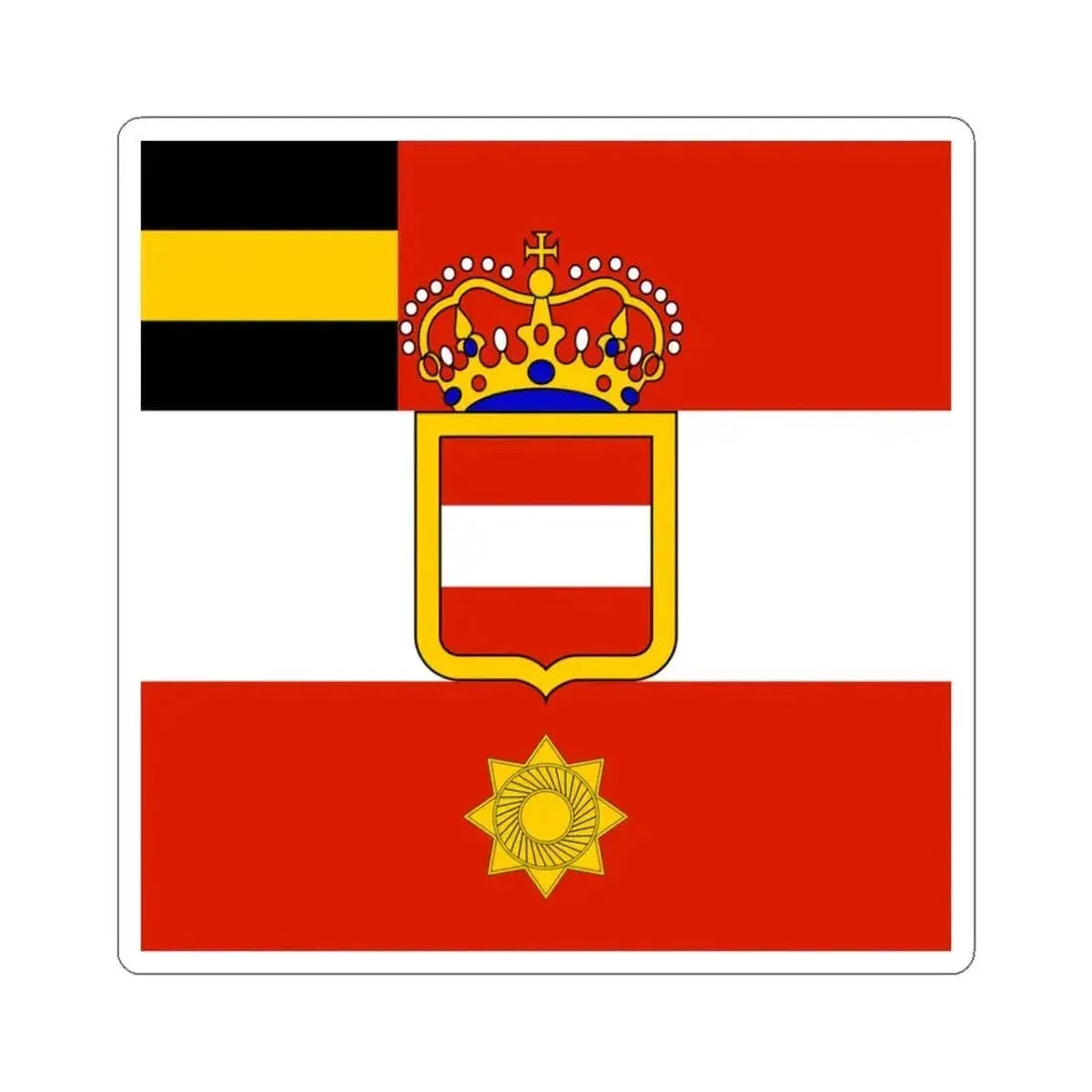 Habsburg Major Generals Flag (Austria) STICKER Vinyl Kiss-Cut Decal 3 Inch White - The Sticker Space