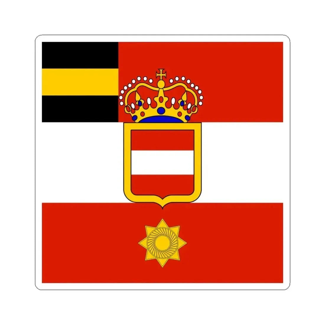 Habsburg Major Generals Flag (Austria) STICKER Vinyl Kiss-Cut Decal 4 Inch White - The Sticker Space