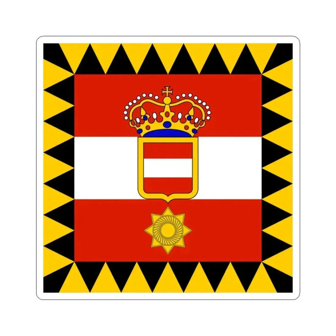 Habsburg Rear Admirals Flag (Austria) STICKER Vinyl Kiss-Cut Decal 3 Inch White - The Sticker Space