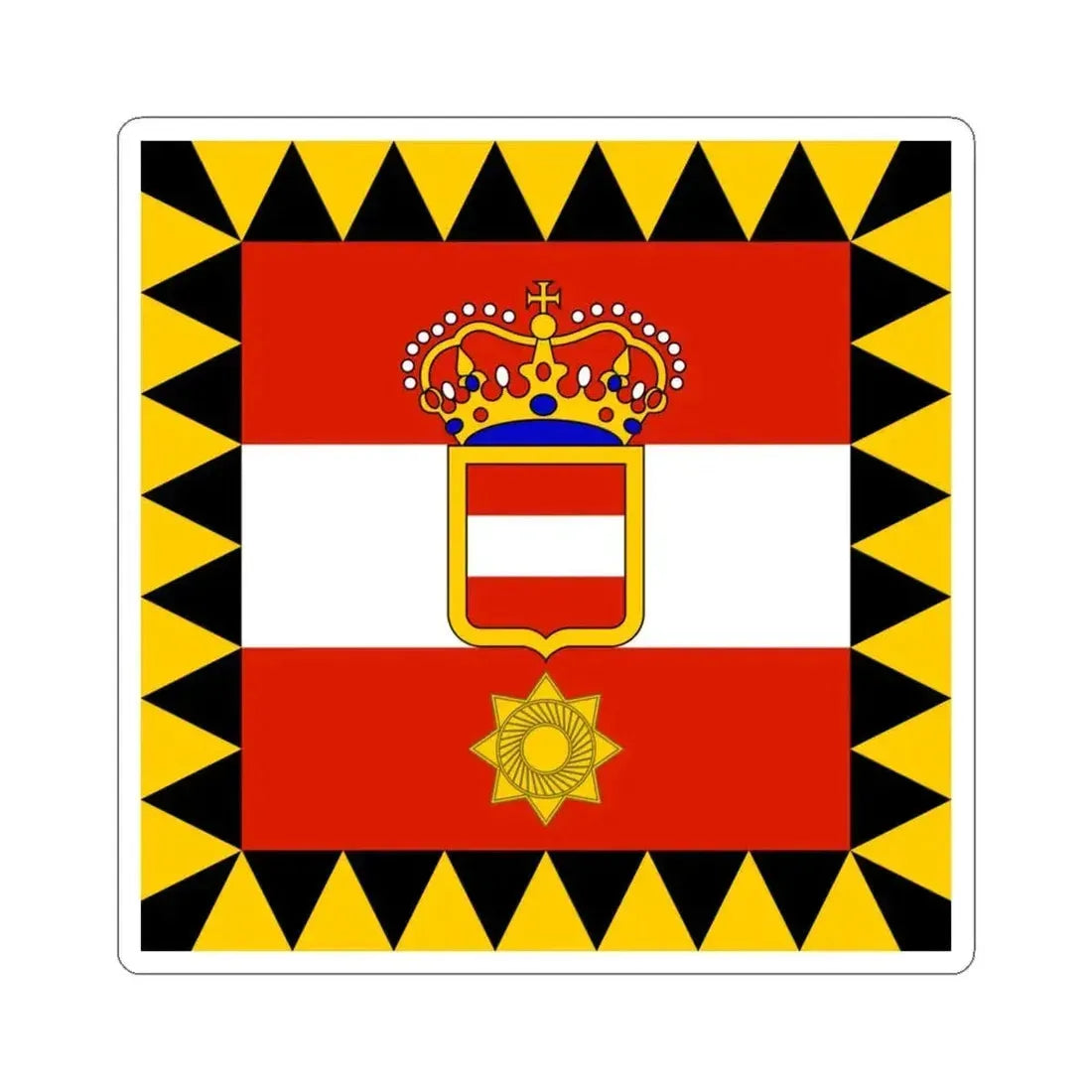 Habsburg Rear Admirals Flag (Austria) STICKER Vinyl Kiss-Cut Decal 6 Inch White - The Sticker Space