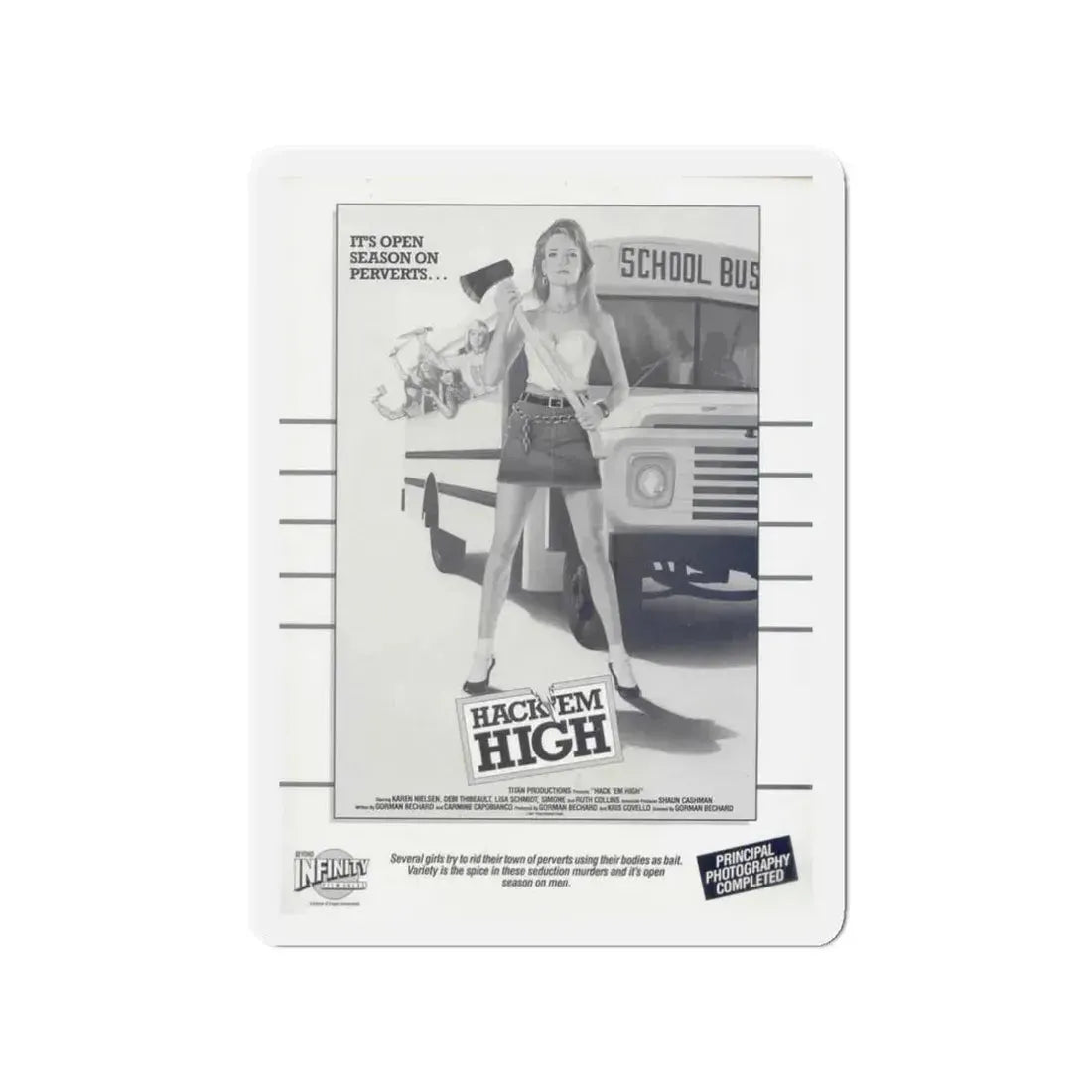 HACK'EM HIGH (CEMETERY HIGH) 1988 Movie Poster - Refrigerator Magnet 3 Inch - The Sticker Space