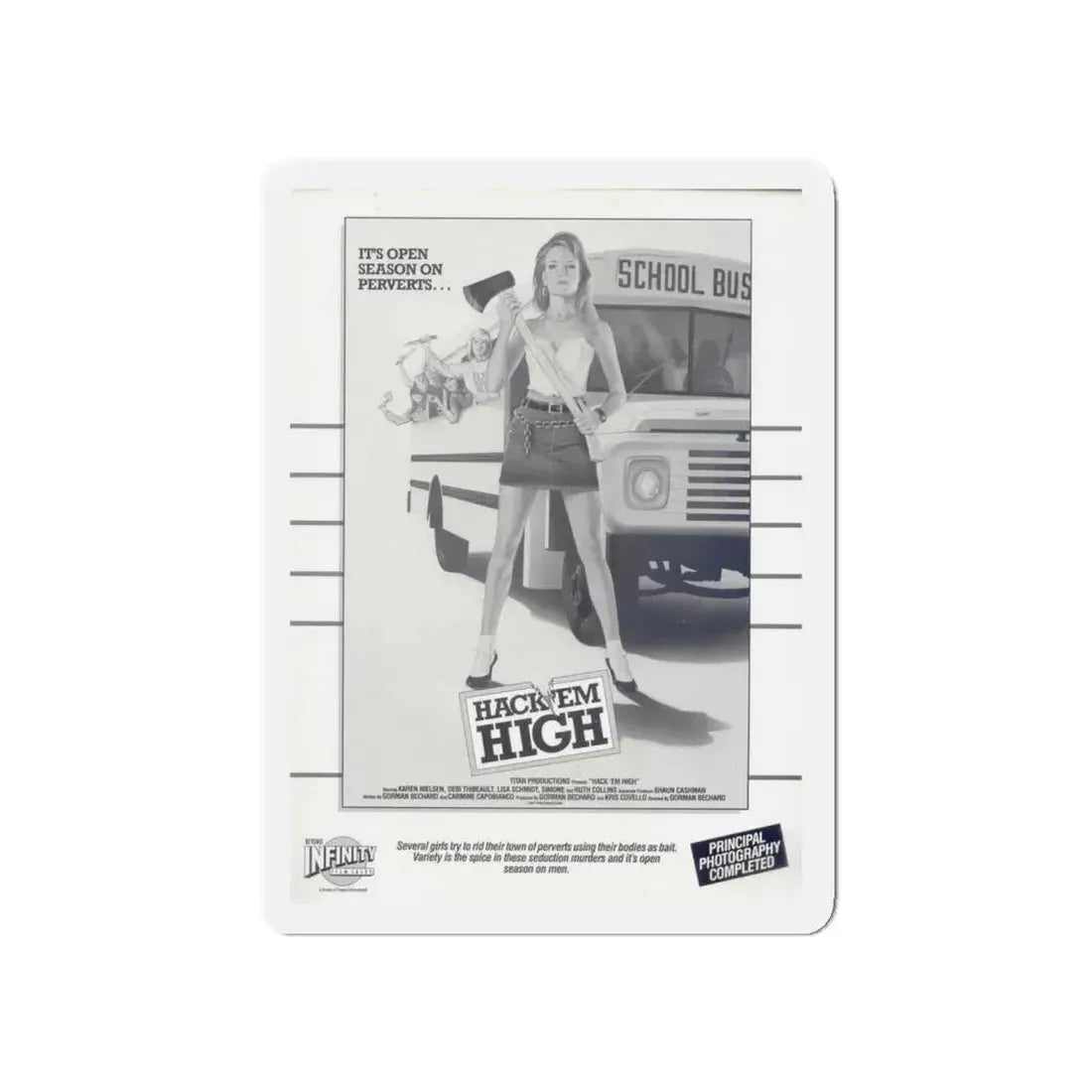 HACK'EM HIGH (CEMETERY HIGH) 1988 Movie Poster - Refrigerator Magnet 5 Inch - The Sticker Space