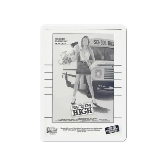 HACK'EM HIGH (CEMETERY HIGH) 1988 Movie Poster - Refrigerator Magnet 6 Inch - The Sticker Space