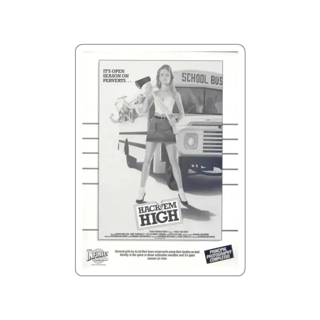 HACK'EM HIGH (CEMETERY HIGH) 1988 Movie Poster STICKER Vinyl Die-Cut Decal - The Sticker Space