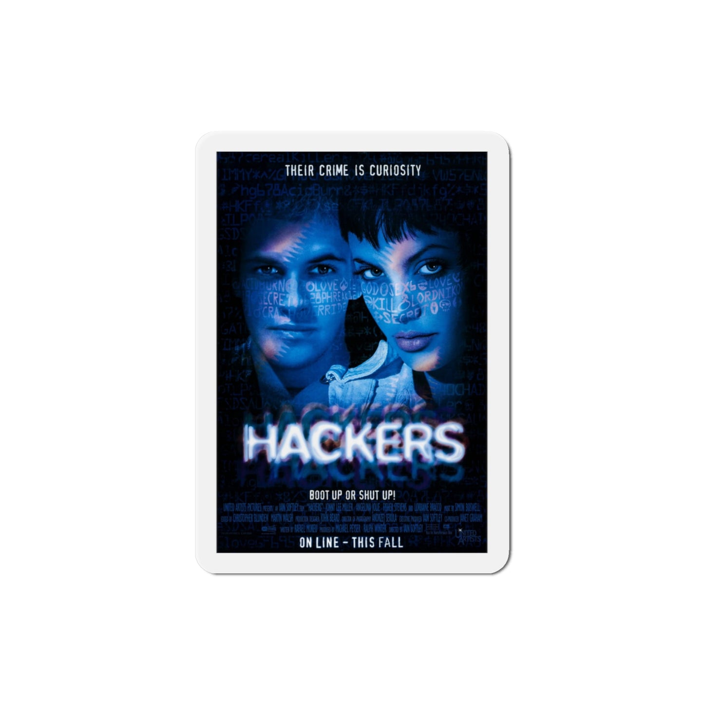 Hackers 1995 Movie Poster Die-Cut Magnet-3" x 3"-The Sticker Space