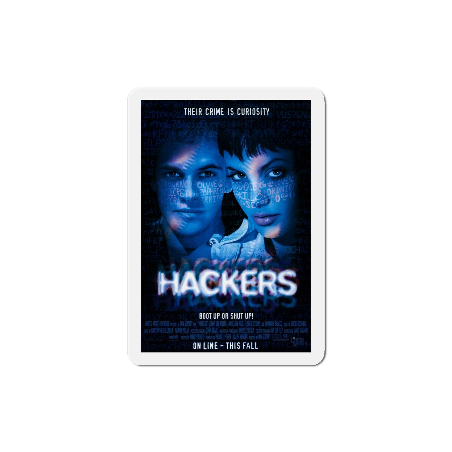 Hackers 1995 Movie Poster Die-Cut Magnet-4" x 4"-The Sticker Space