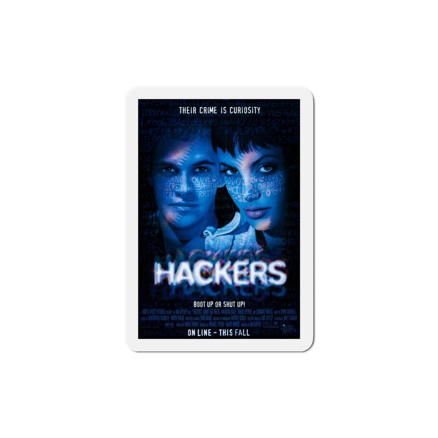 Hackers 1995 Movie Poster Die-Cut Magnet-5" x 5"-The Sticker Space