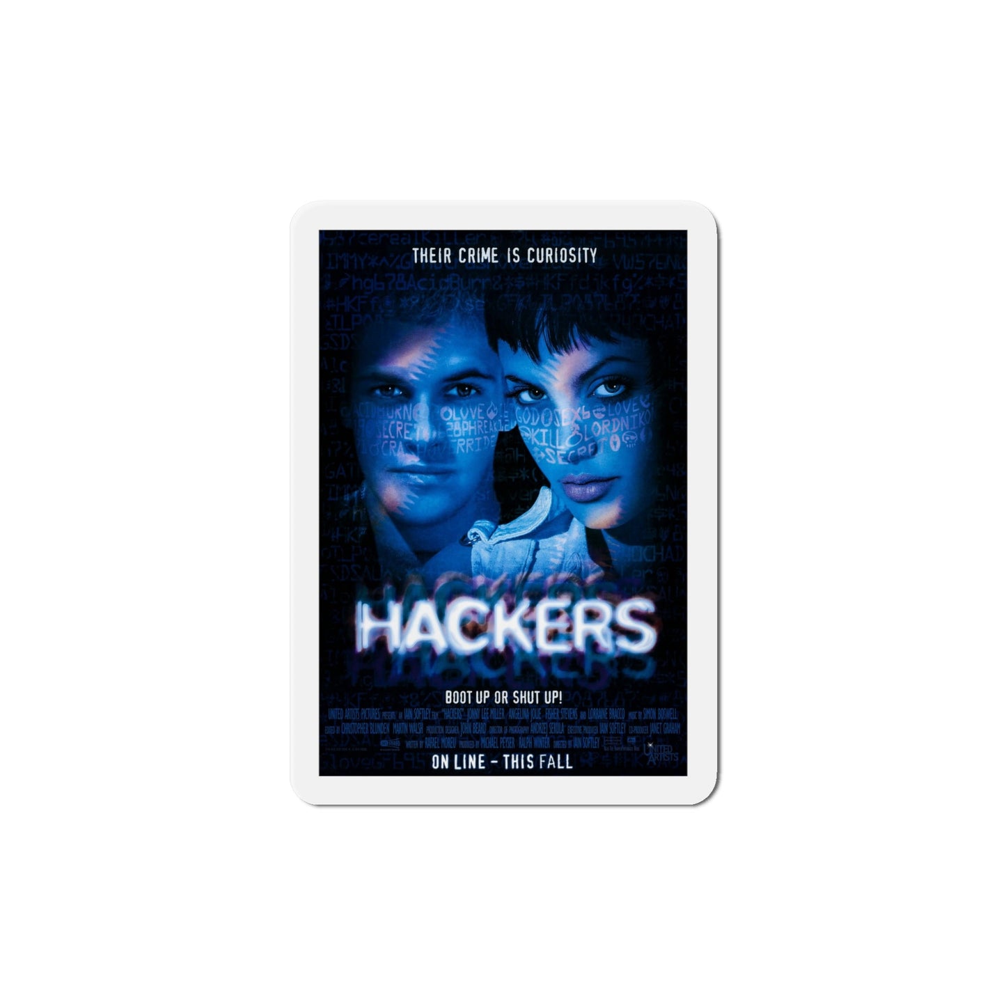 Hackers 1995 Movie Poster Die-Cut Magnet-6 × 6"-The Sticker Space