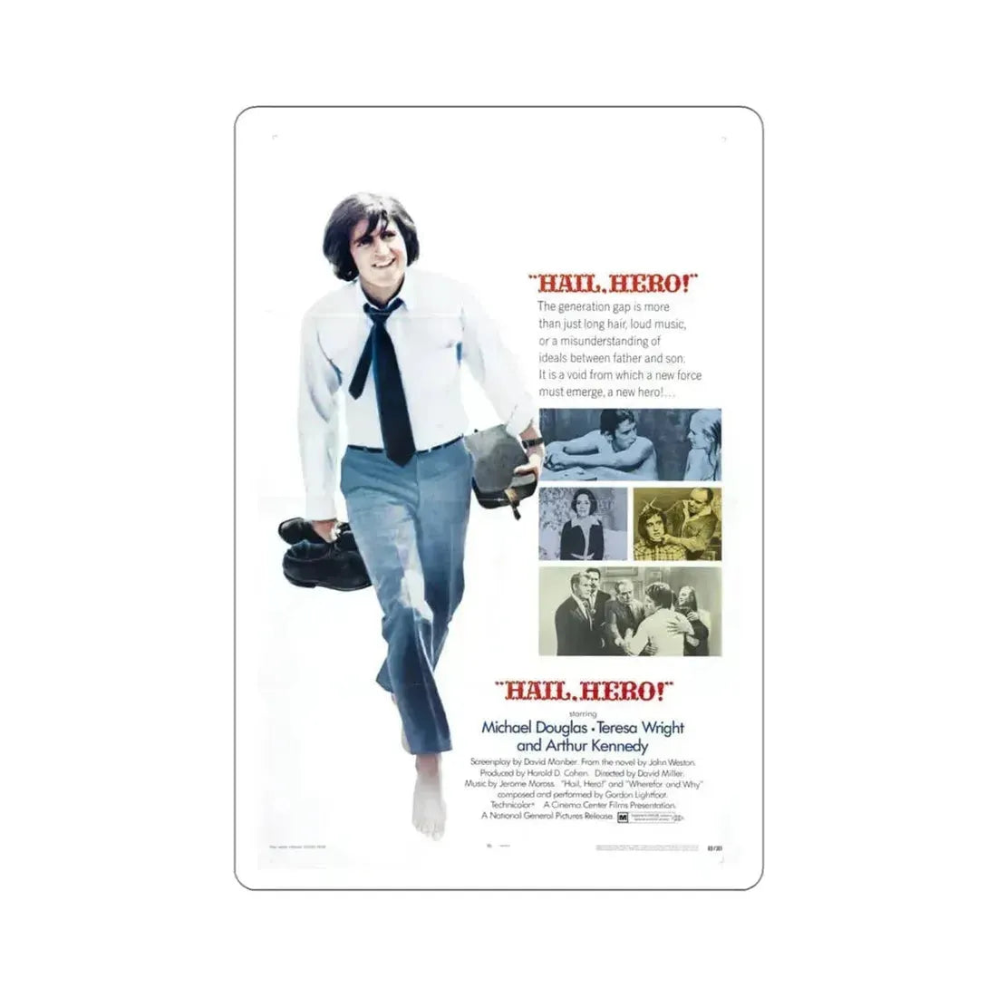 Hail Hero 1969 Movie Poster STICKER Vinyl Die-Cut Decal 4 Inch - The Sticker Space