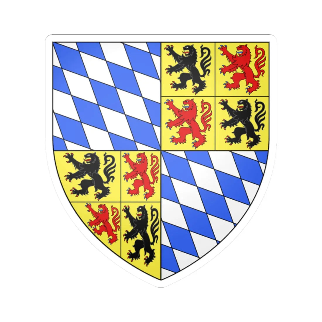 Hainaut-Bavaria Arms (Germany) (Coat of Arms) STICKER Vinyl Kiss-Cut Decal 2 Inch White - The Sticker Space