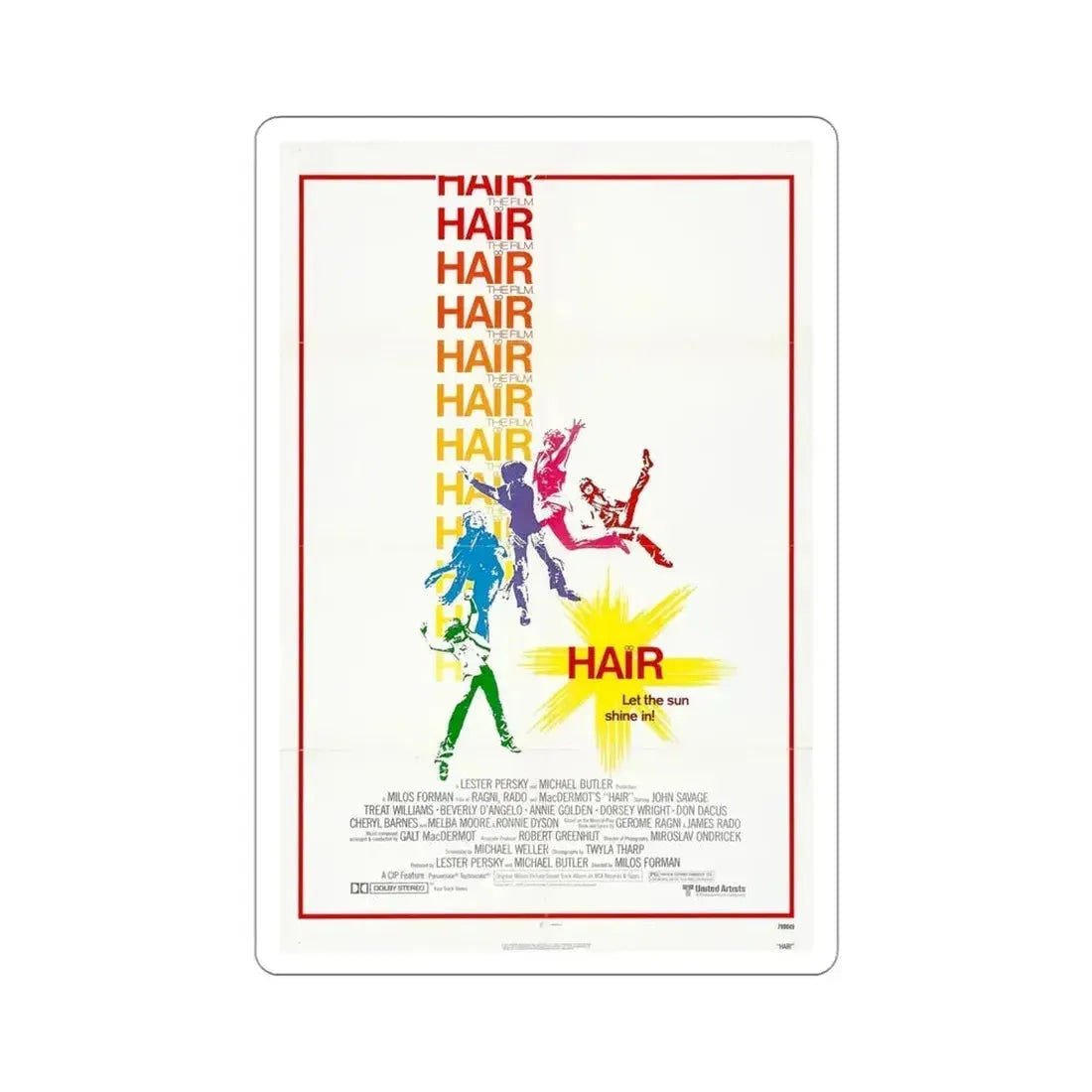 Hair 1979 Movie Poster STICKER Vinyl Die-Cut Decal - The Sticker Space