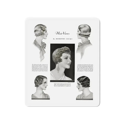 Hair Views by Dorothy Cocks, Ladies' Home Journal, June 1933 (Magazine Illustration) Refrigerator Magnet 4 Inch Die-Cut - The Sticker Space