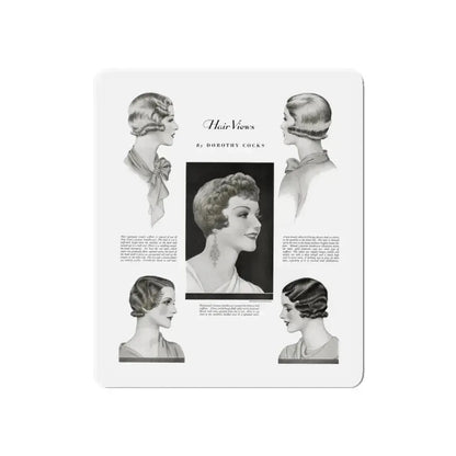 Hair Views by Dorothy Cocks, Ladies' Home Journal, June 1933 (Magazine Illustration) Refrigerator Magnet 6 Inch Die-Cut - The Sticker Space