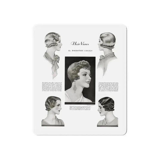 Hair Views by Dorothy Cocks, Ladies' Home Journal, June 1933 (Magazine Illustration) Refrigerator Magnet 6 Inch Die-Cut - The Sticker Space