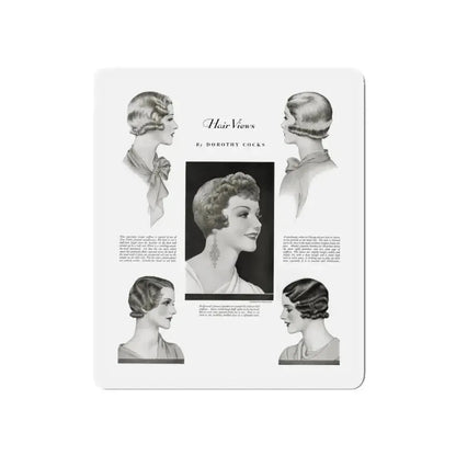Hair Views by Dorothy Cocks, Ladies' Home Journal, June 1933 (Magazine Illustration) Refrigerator Magnet - The Sticker Space