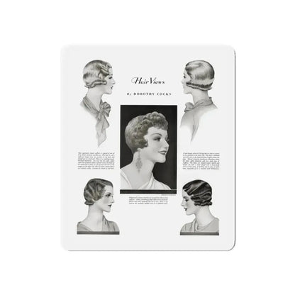 Hair Views by Dorothy Cocks, Ladies' Home Journal, June 1933 (Magazine Illustration) Refrigerator Magnet - The Sticker Space