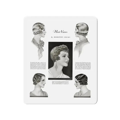 Hair Views by Dorothy Cocks, Ladies' Home Journal, June 1933 (Magazine Illustration) Refrigerator Magnet - The Sticker Space