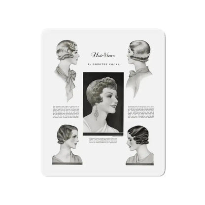 Hair Views by Dorothy Cocks, Ladies' Home Journal, June 1933 (Magazine Illustration) Refrigerator Magnet - The Sticker Space