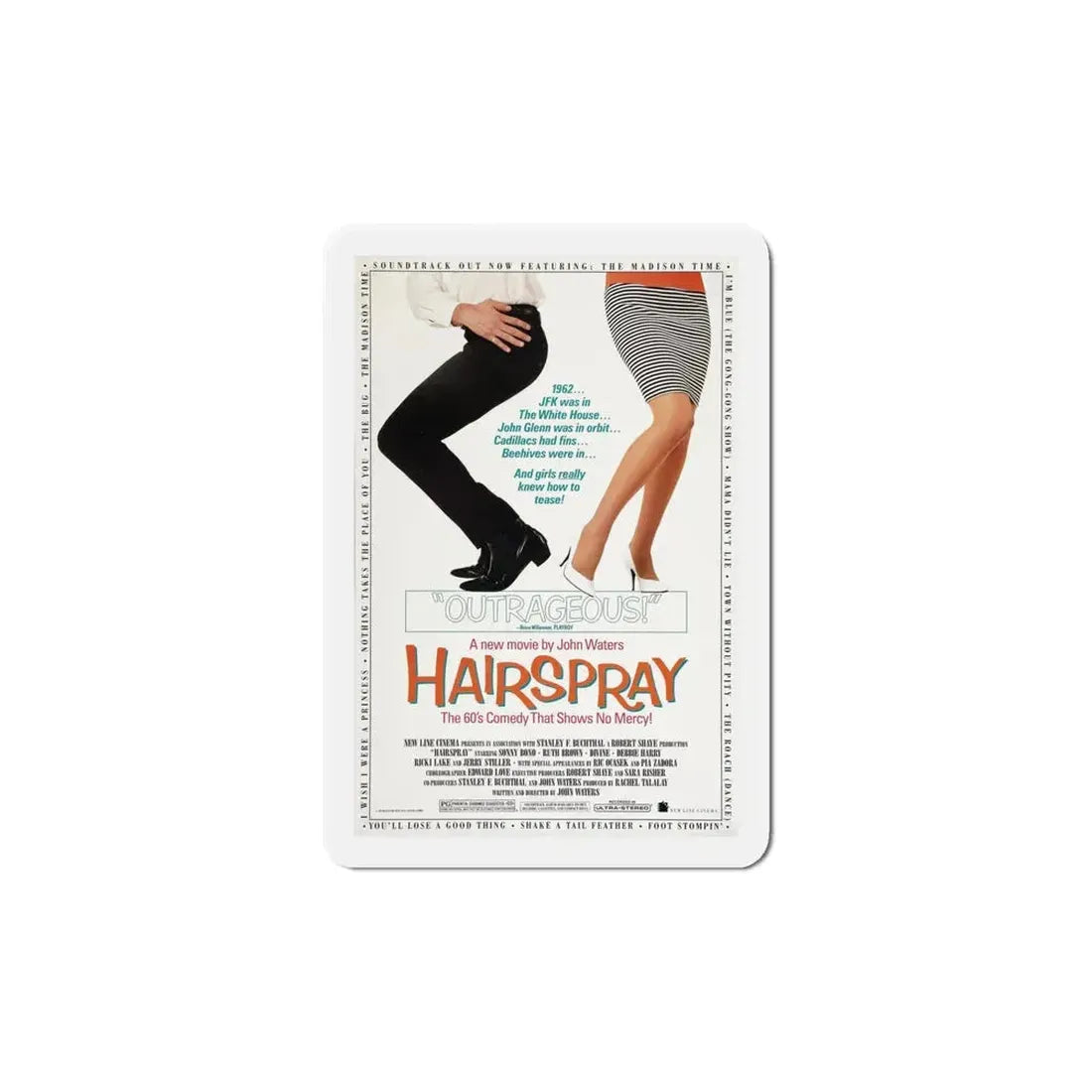 Hairspray 1988 Movie Poster Refrigerator Magnet 6 Inch - The Sticker Space
