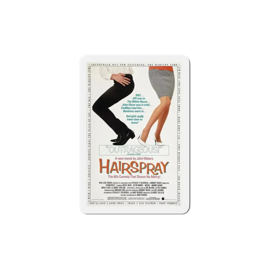 Hairspray 1988 Movie Poster Refrigerator Magnet - The Sticker Space