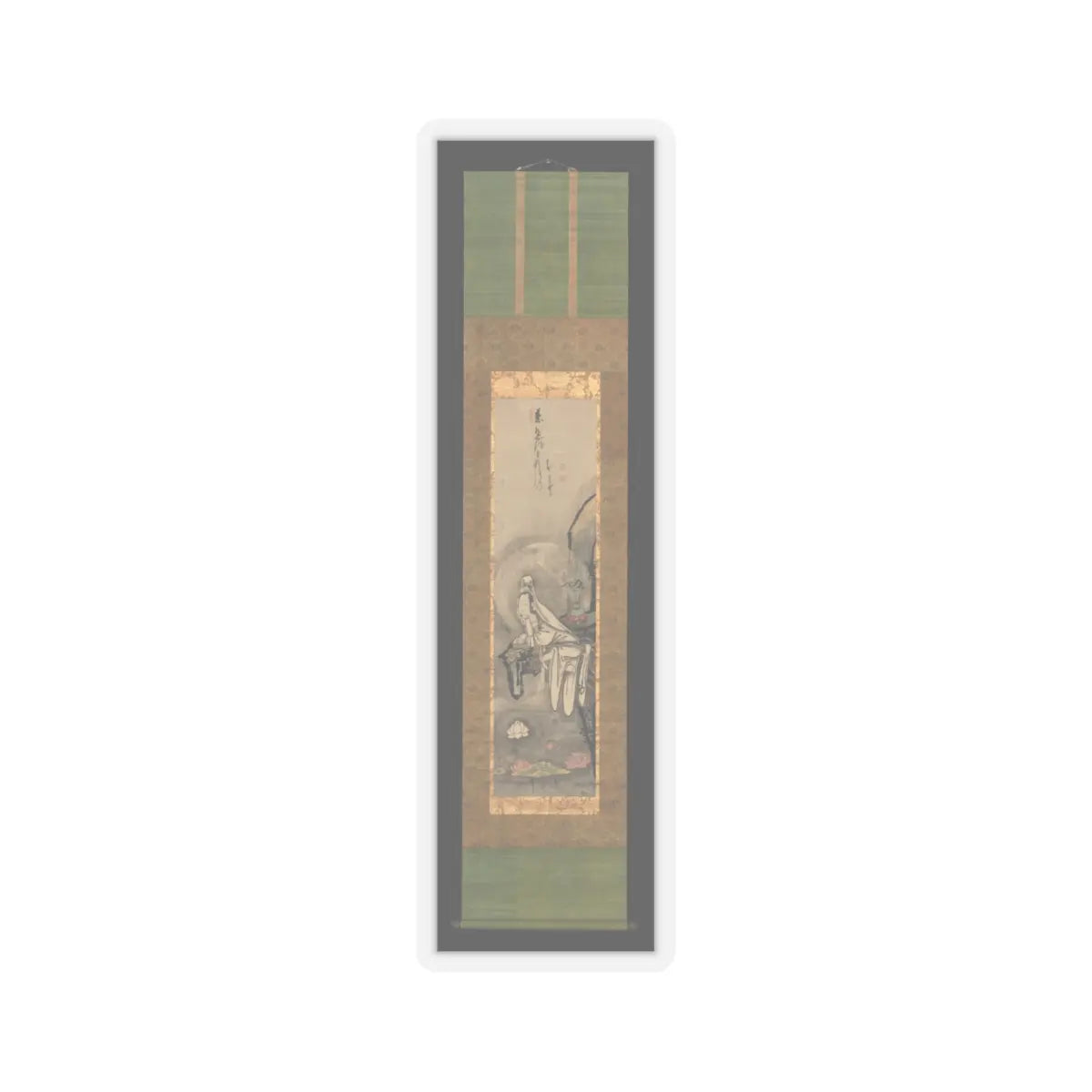 Hakuin Ekaku - Kannon by a Lotus Pond - 1750s v2 - STICKER Vinyl Kiss-Cut Decal