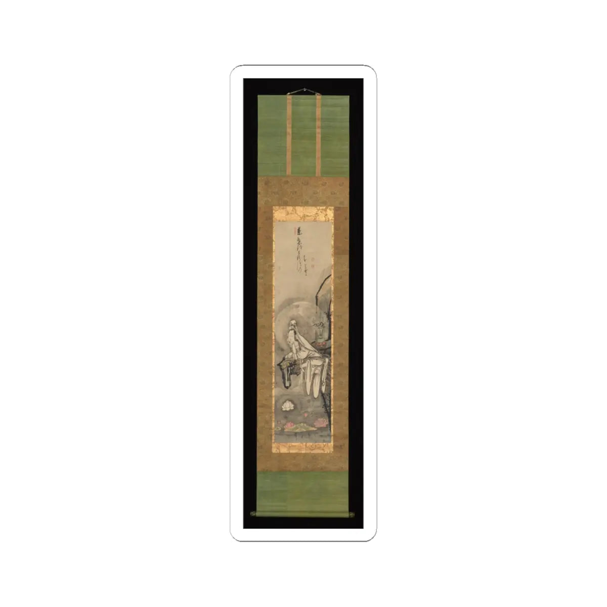 Hakuin Ekaku - Kannon by a Lotus Pond - 1750s v2 - STICKER Vinyl Kiss-Cut Decal