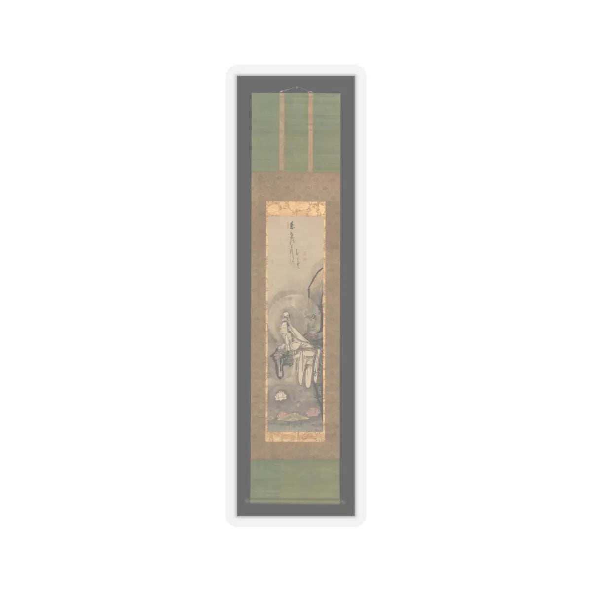 Hakuin Ekaku - Kannon by a Lotus Pond - 1750s v2 - STICKER Vinyl Kiss-Cut Decal