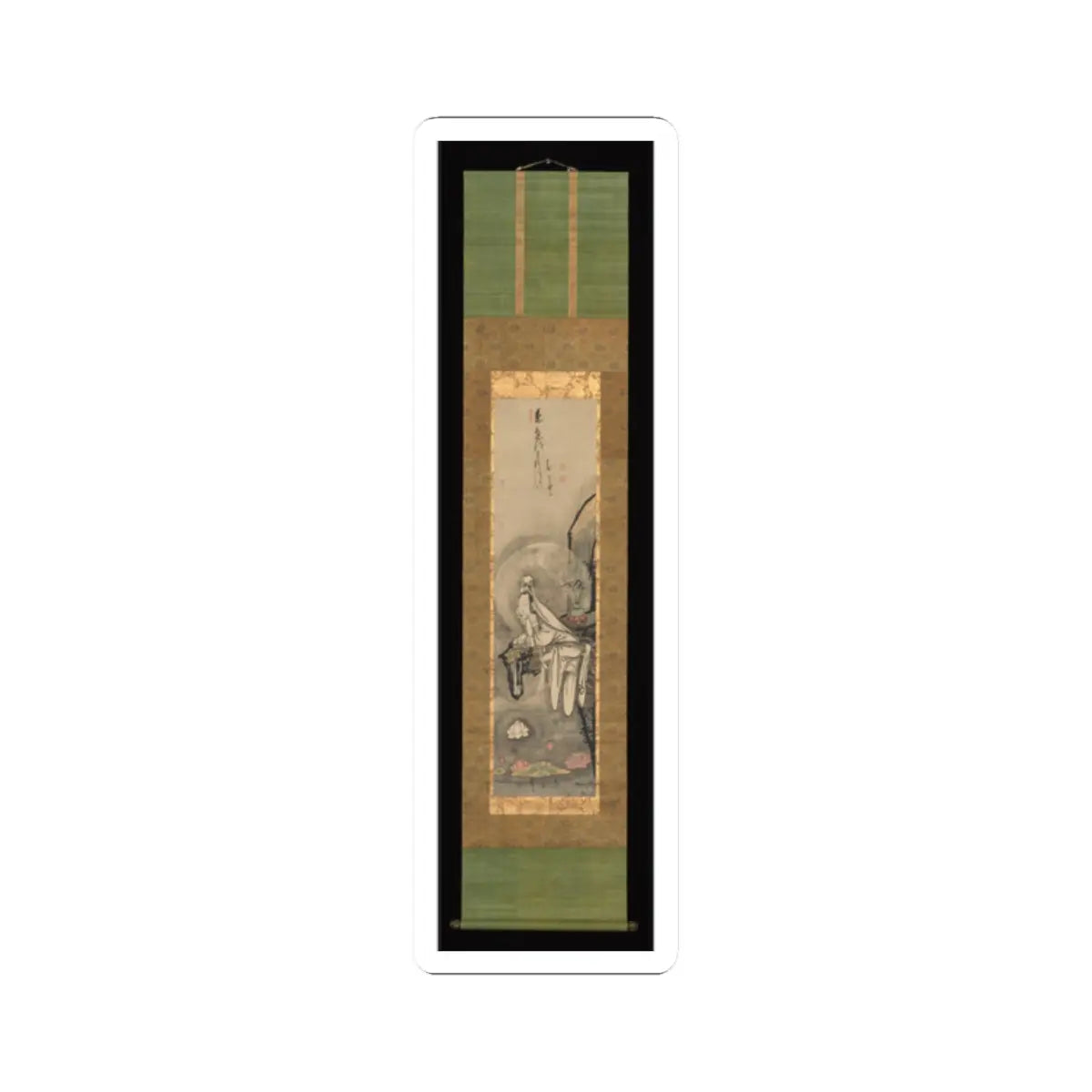 Hakuin Ekaku - Kannon by a Lotus Pond - 1750s v2 - STICKER Vinyl Kiss-Cut Decal