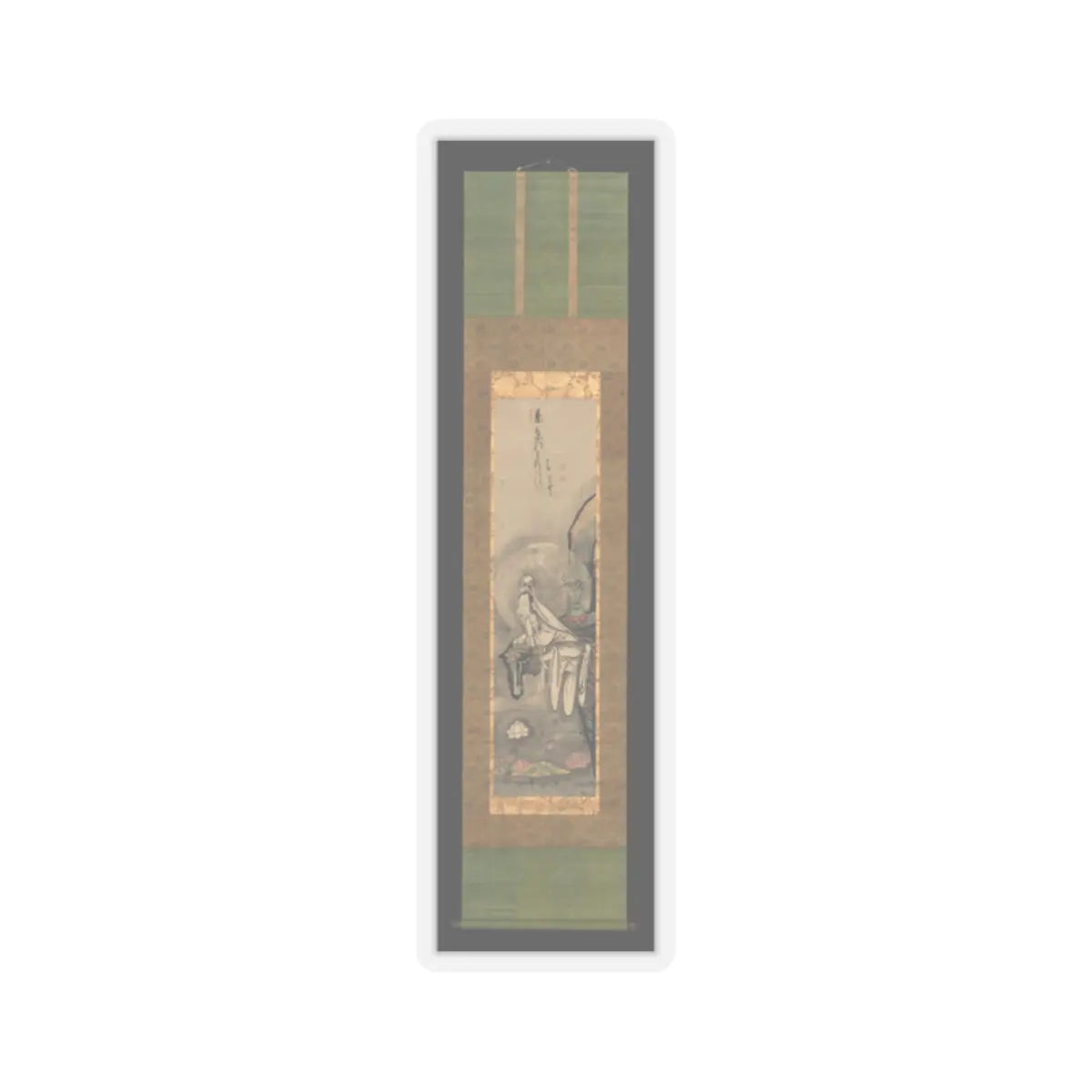 Hakuin Ekaku - Kannon by a Lotus Pond - 1750s v2 - STICKER Vinyl Kiss-Cut Decal