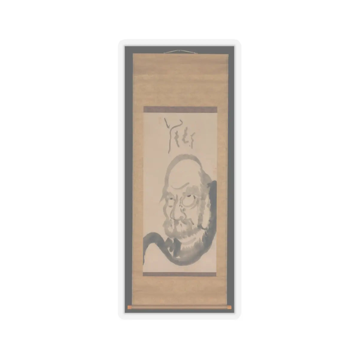 Hakuin Ekaku - Portrait of Bodhidharma - mid-18th century v2 - STICKER Vinyl Kiss-Cut Decal
