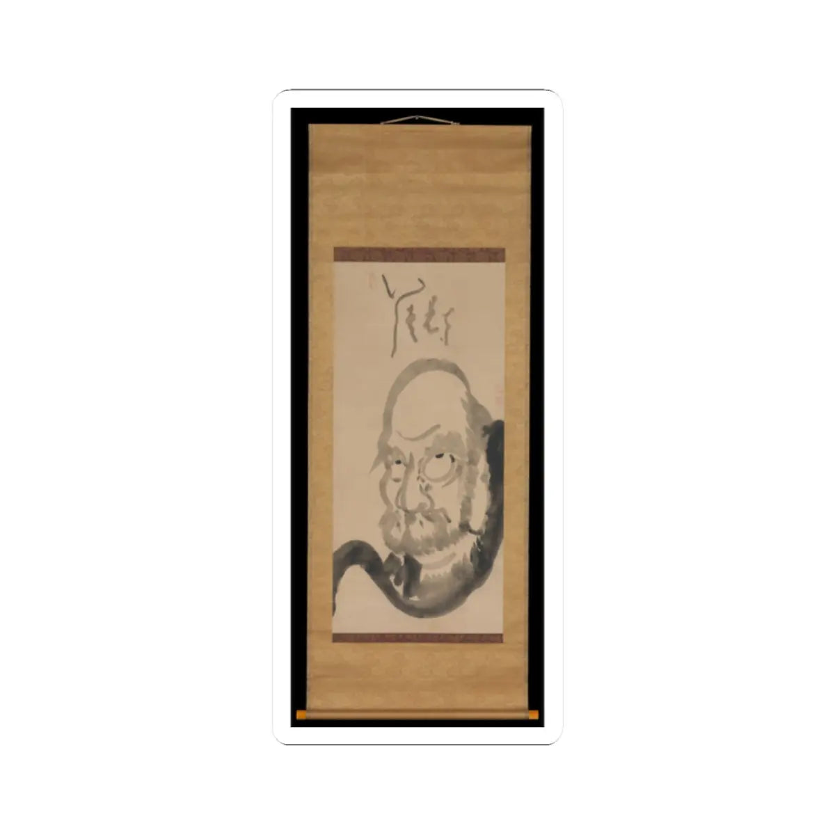 Hakuin Ekaku - Portrait of Bodhidharma - mid-18th century v2 - STICKER Vinyl Kiss-Cut Decal