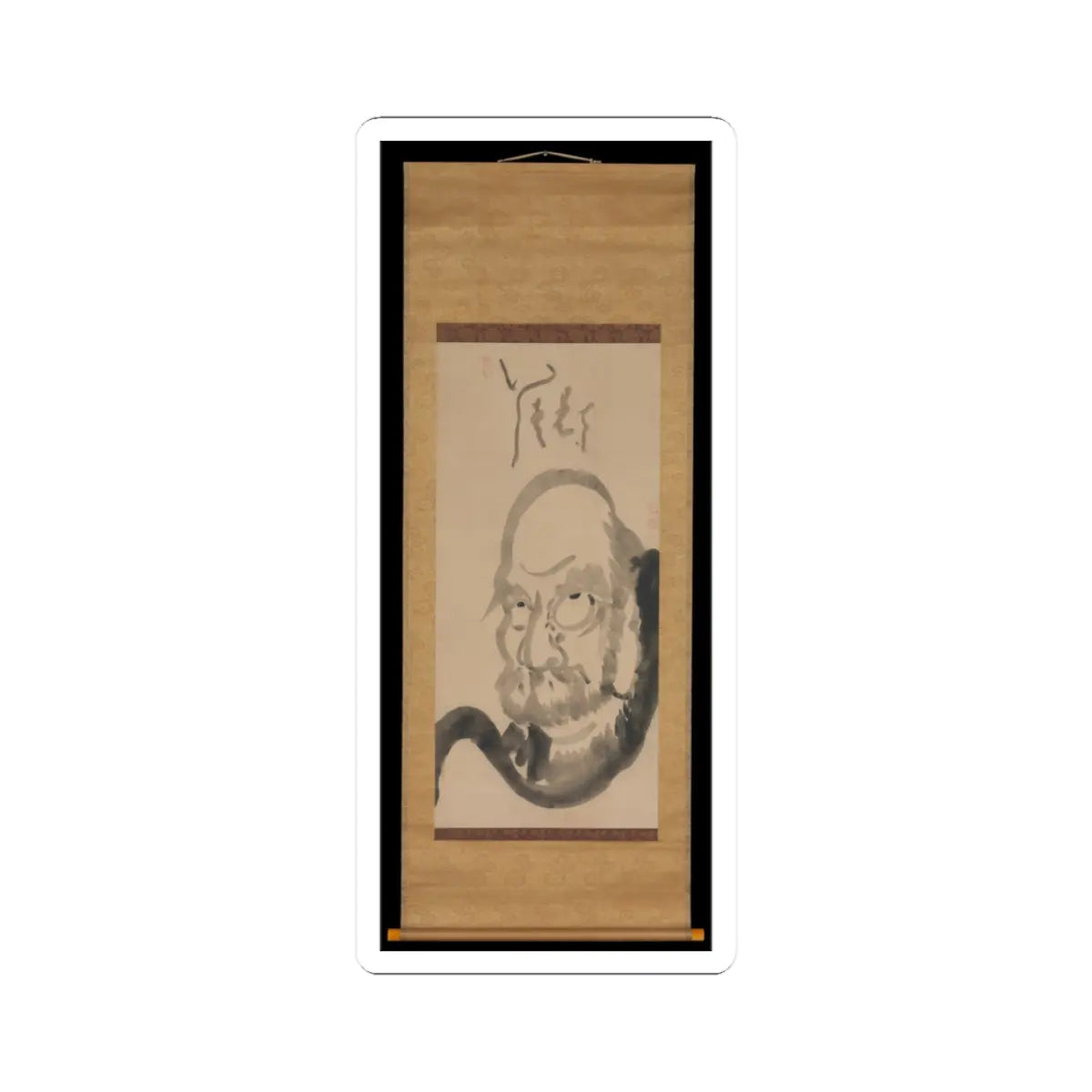Hakuin Ekaku - Portrait of Bodhidharma - mid-18th century v2 - STICKER Vinyl Kiss-Cut Decal