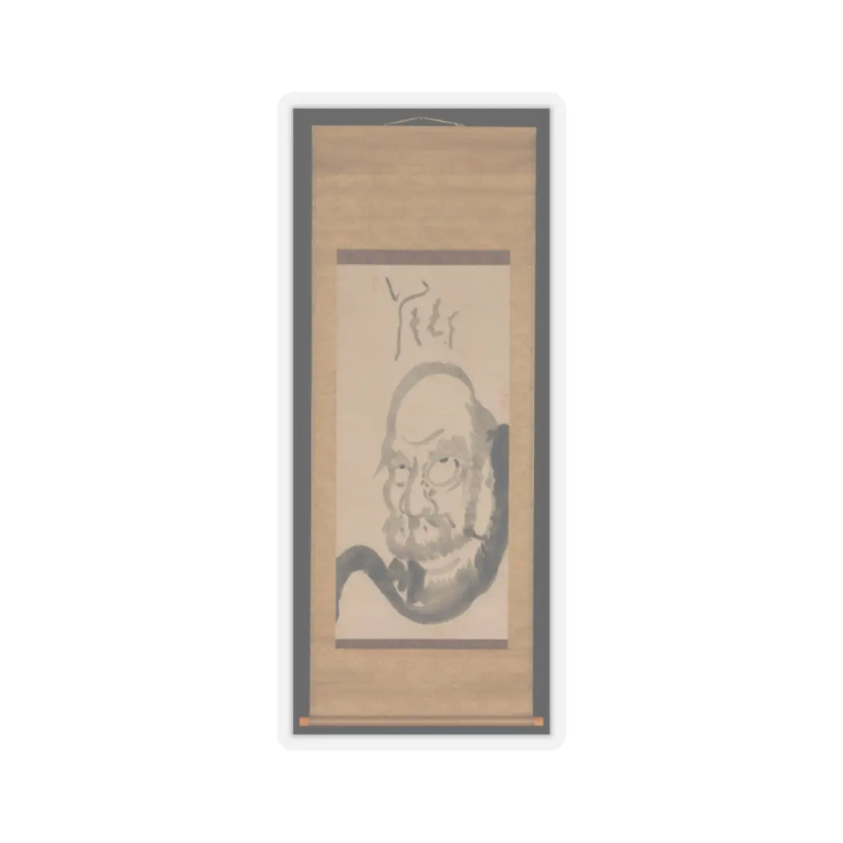 Hakuin Ekaku - Portrait of Bodhidharma - mid-18th century v2 - STICKER Vinyl Kiss-Cut Decal