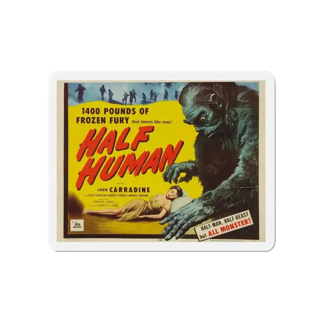 HALF HUMAN 1955 Movie Poster - Refrigerator Magnet - The Sticker Space
