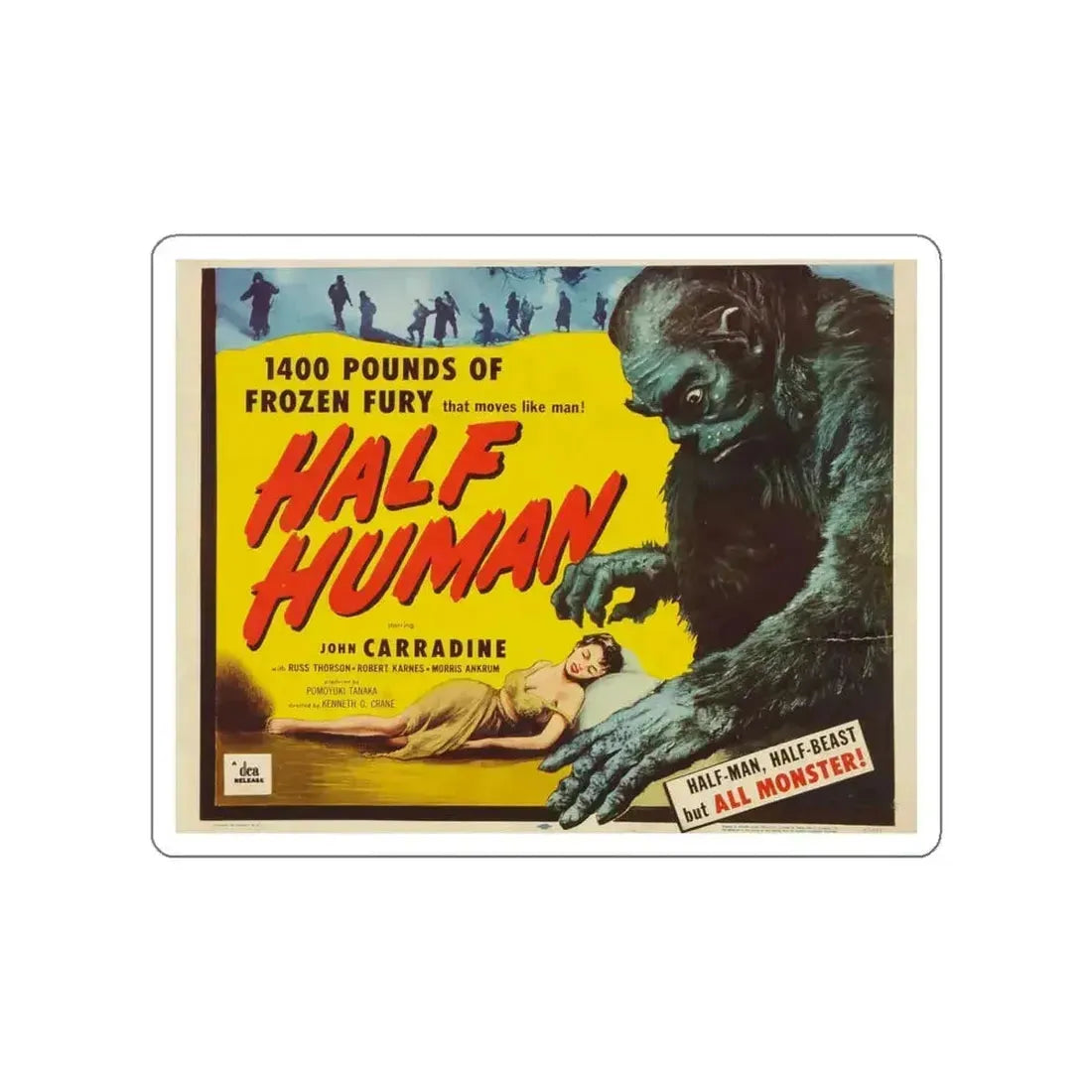HALF HUMAN 1955 Movie Poster STICKER Vinyl Die-Cut Decal 5 Inch - The Sticker Space