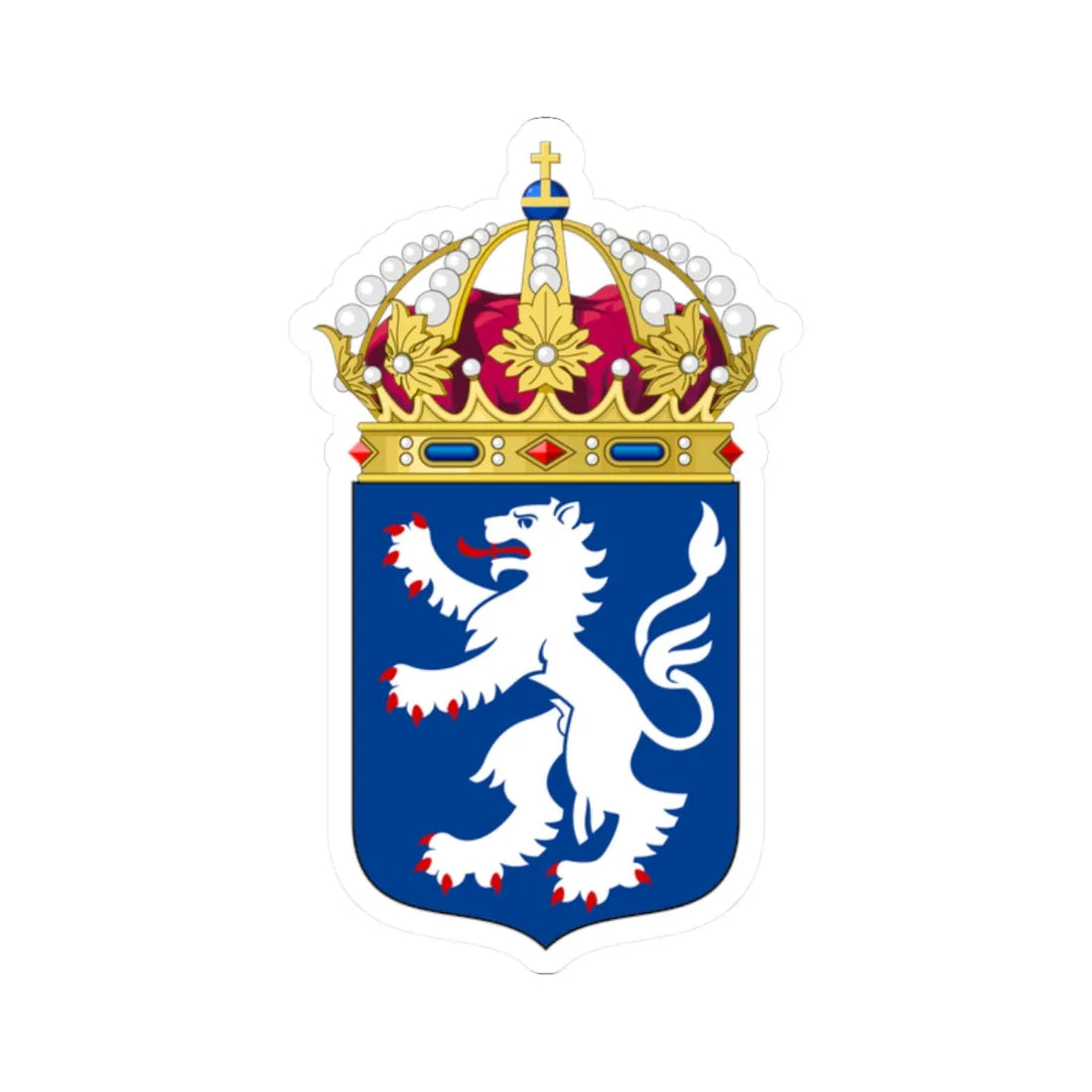 Hallands läns vapen (Sweden) (Coat of Arms) STICKER Vinyl Kiss-Cut Decal 2 Inch White - The Sticker Space