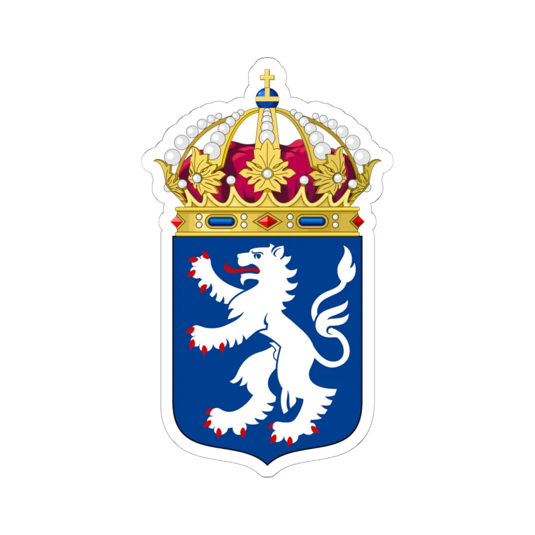 Hallands läns vapen (Sweden) (Coat of Arms) STICKER Vinyl Kiss-Cut Decal 6 Inch White - The Sticker Space